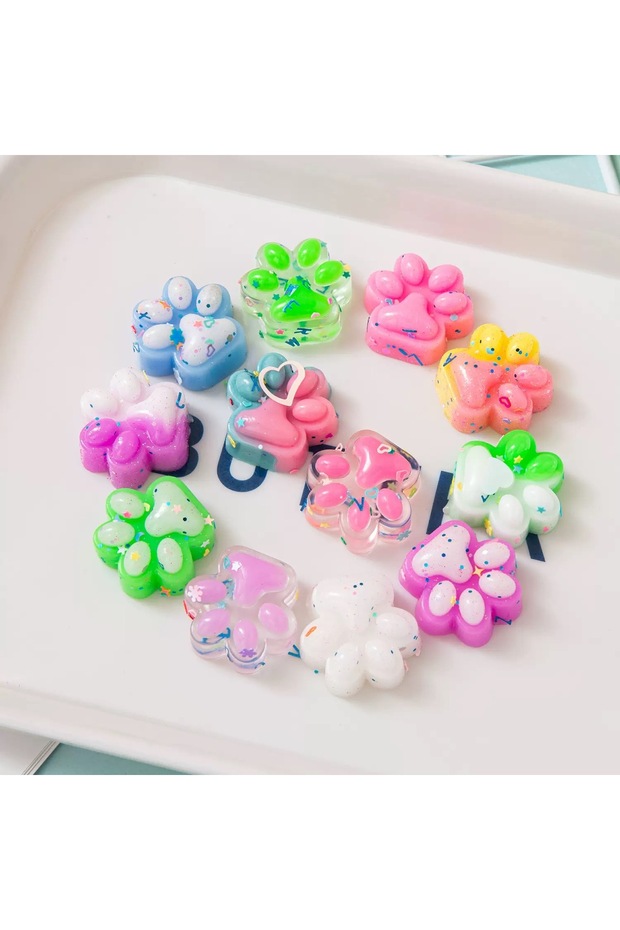 Mix 10pcs random 10pcs Mini Cute Cat Claw Plush Pinch Fun Colorful Halloween Christmas Party Pack Fi