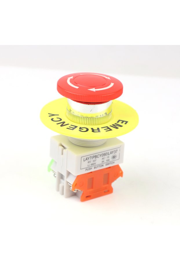 Red Mushroom Cap 1NO 1NC DPST Emergency Stop Push Button Switch AC 660V 10A Switch Equipment Lift El