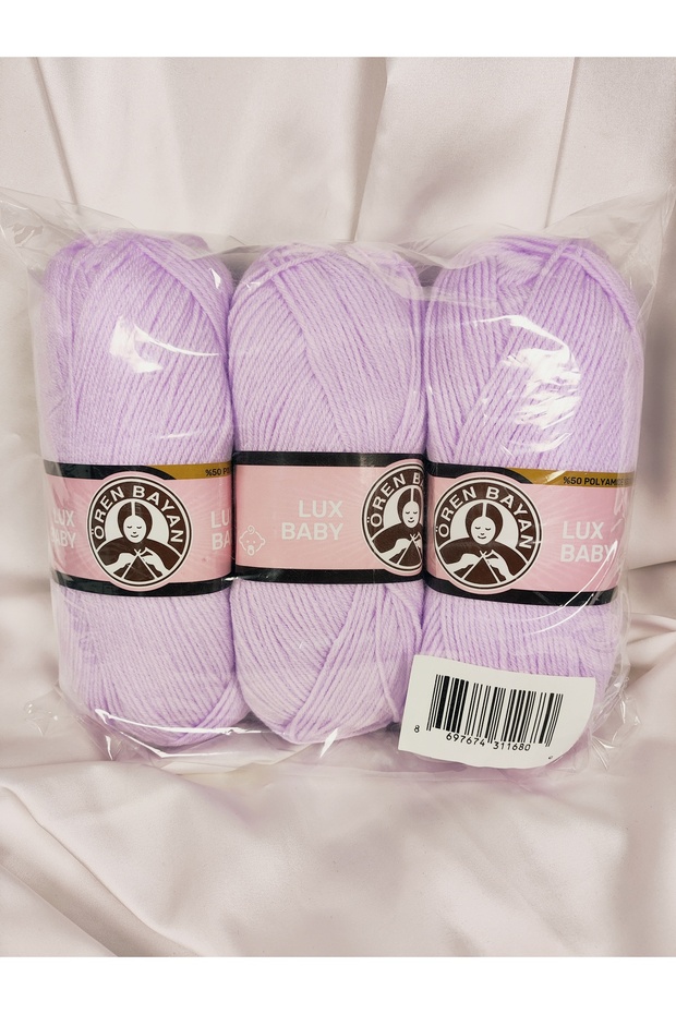 Lux Baby Violet Hand Knitting Yarn Art No:3010 - Nm:3.4 - 100Gr. 340Mt. (3 Pieces) - Color: 123