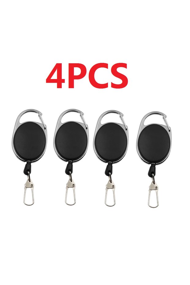 4 PCS 1-4pcs Retractable Key Chain Reel Badge Holder Fly Fishing Zinger Retractor with Quick Release