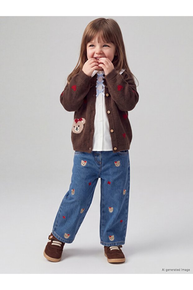 Quality Pieces from Çelebi Store Wide Leg Baby Girl Jean Pants