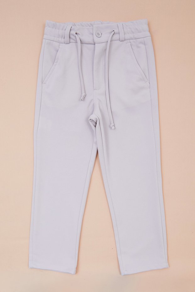 Tie-Waist Jacquard Boys' Trousers