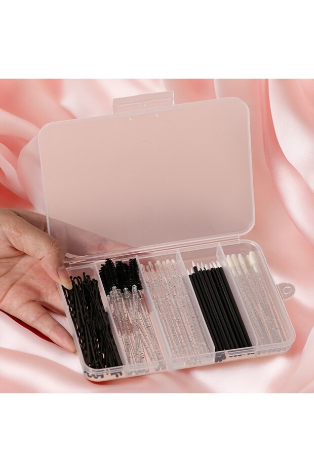 Black crystal 80pcs Professional Makeup Brush Set Box Eyebrow Eyelash Lip Brushes Hairpin Micro Brus