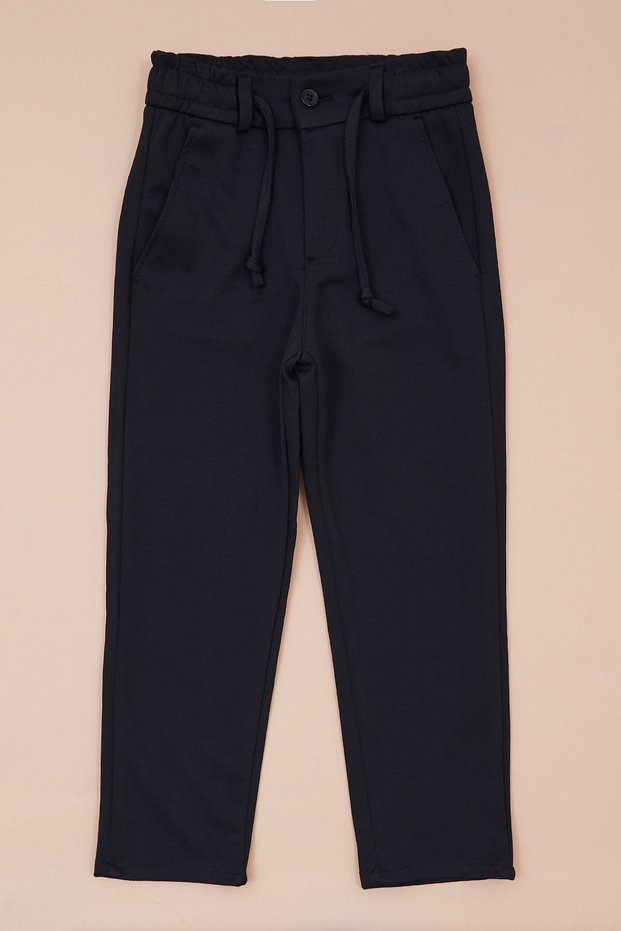 Tie-Waist Jacquard Boys' Trousers