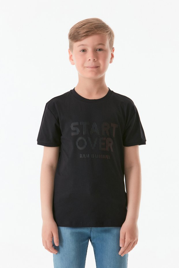 Printed Crew Neck Boys' T-Shirt