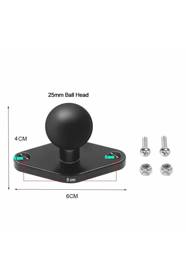 H Universal 1'' Inch Ball Mount Accessories Double Socket Arm Clamp Base for GoPro DJI Insta360 Acti