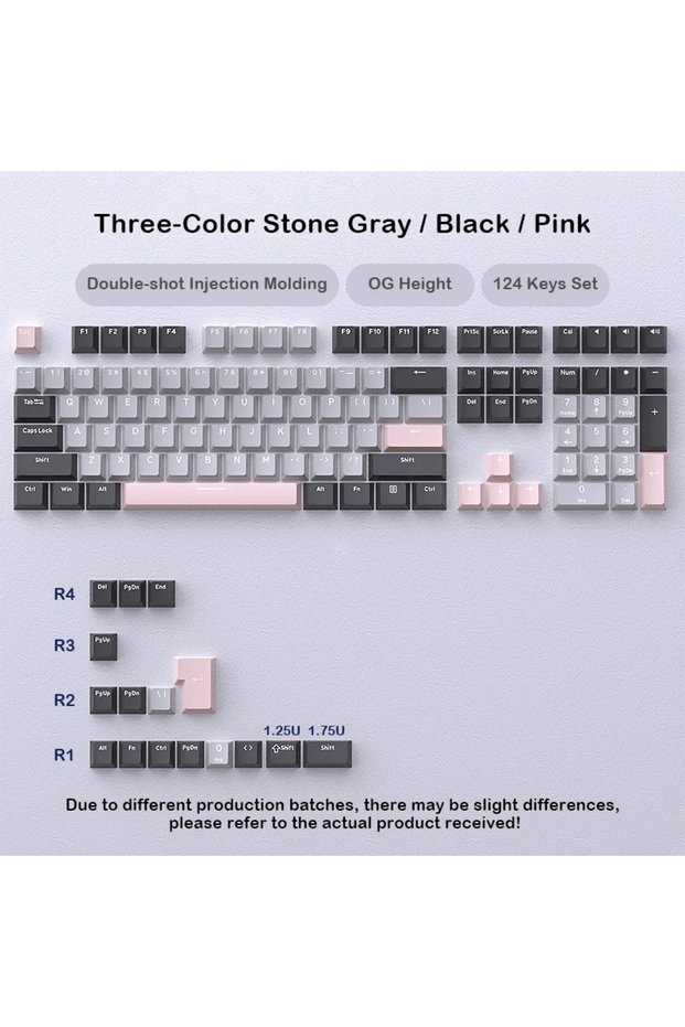 Type B 2027 New 124 Keys Phantom Double Shot PBT Cherry Profile Top Print Keycaps Suitable for 61/68