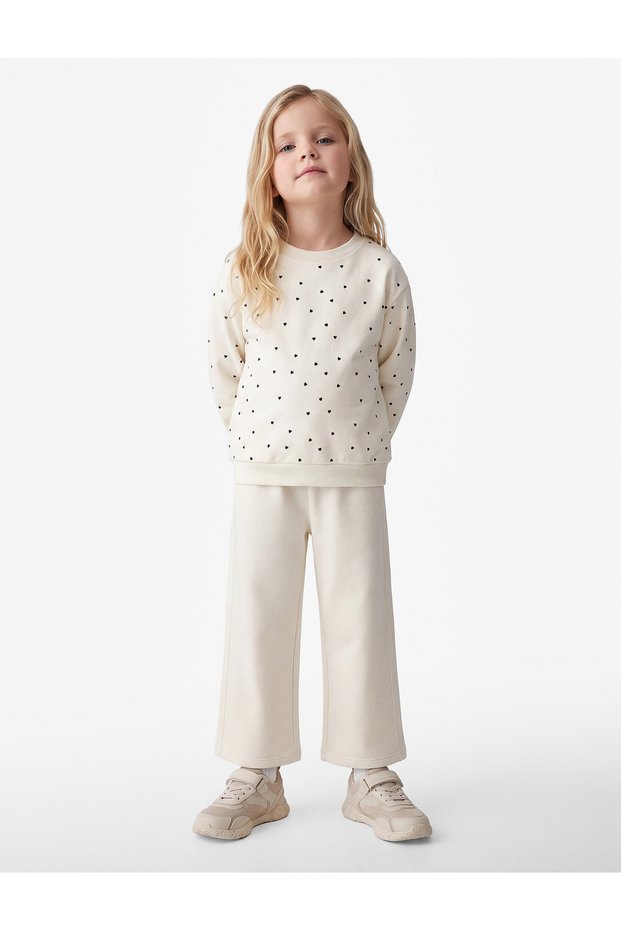 Elastic Waistband Wide Leg Sweatpants