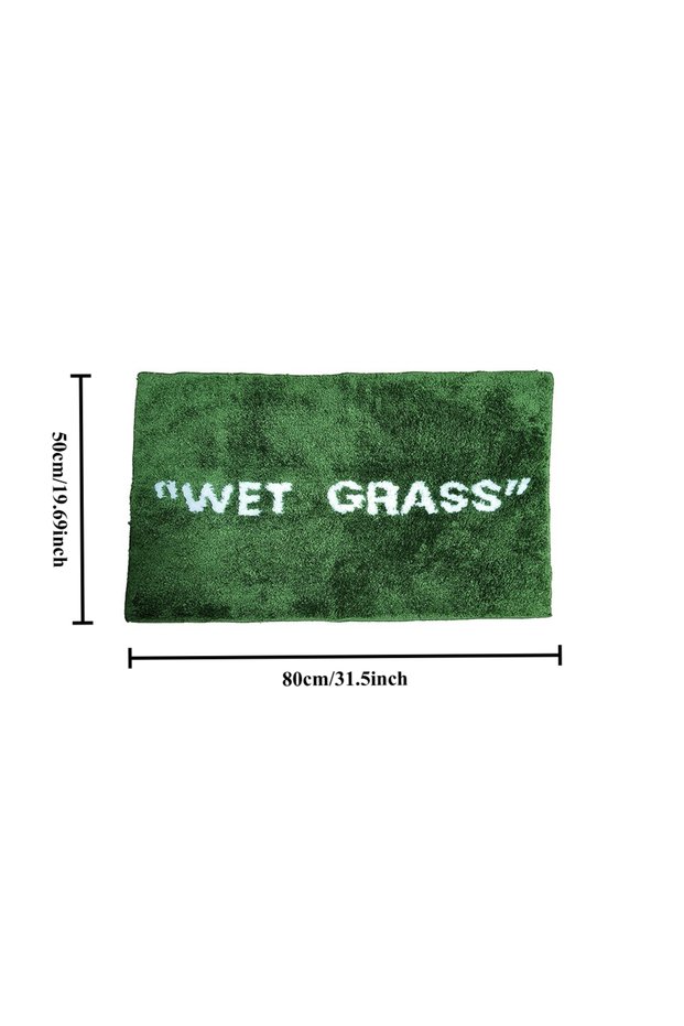 50x80cm Green 50x80cm Trendy Fashion Wet Grass Doormat Flocking Tufted Carpet Green Grass Fluffy Plu