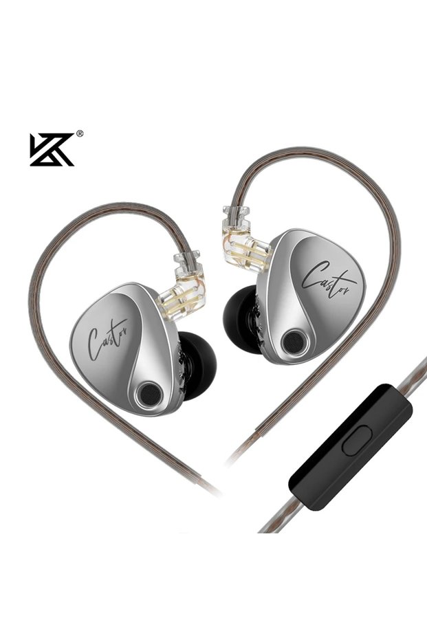Harman MIC KZ Castor 2DD in Ear Earphone HiFi Dynamic High-end Tunable Earphones Monitor Headphone C