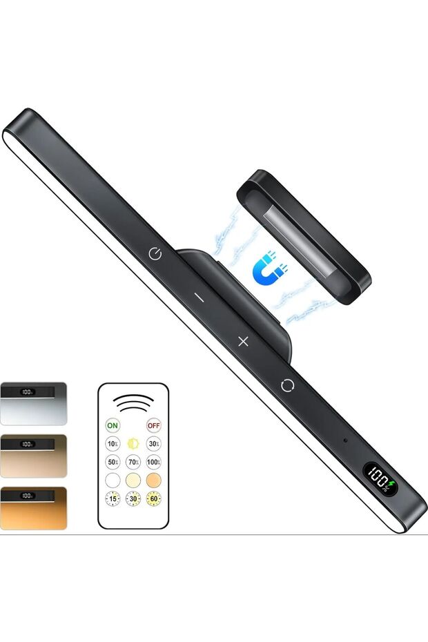 Black Remote Light WILLED Touch Table Lamp Magnetic Desk Lamp Bulit-in 2500mAh Battery for Reading C