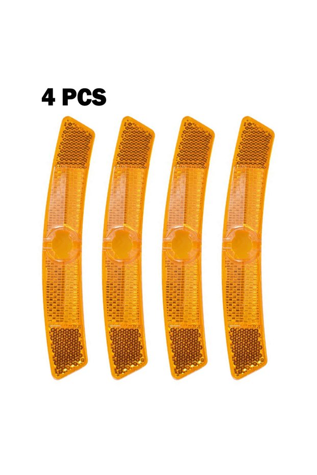 yellow 4pcs Bike Spoke Reflector 25*20mm Steel Fixed Rain Sun Protection Bicycle Parts For Mountain