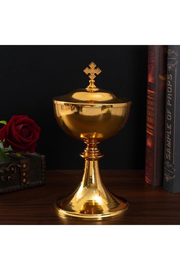 Gold Holy Grail, Holy Box, Rosary, Gold-plated Liturgical Supplies, Holy Communion Cup, Mass Supplie