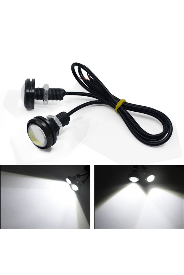 white 2Mode 2X 7 Colors Strobe 18 MM Car Eagle Eye DRL Led Daytime Running Lights LED 12V Backup Rev