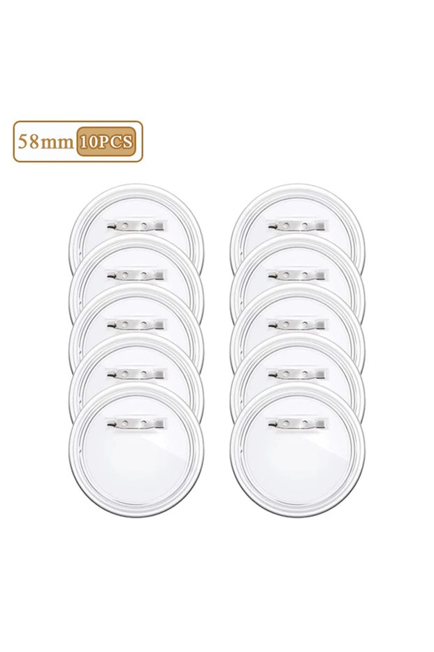 58mm-10PCS Badge Making Kit Round DIY Pin Button Supplies for Custom Name Tags Brooches Cosplay Part