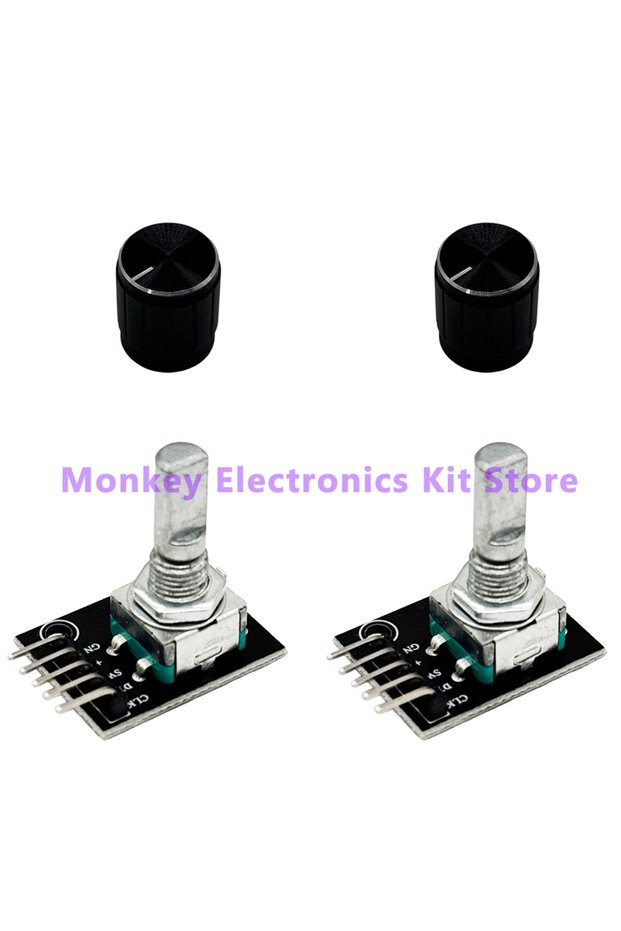 2 PCS 1 to 8 PCS KY-040 360 Degrees Rotary Encoder Module with Knob Cap 5V Brick Sensor Switch Devel