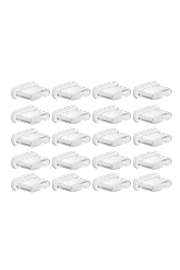 Clear-20X Silicone Dust Plugs Type C Charging Port Protector Stopper Cap Cover for Iphone 16 15 Pro
