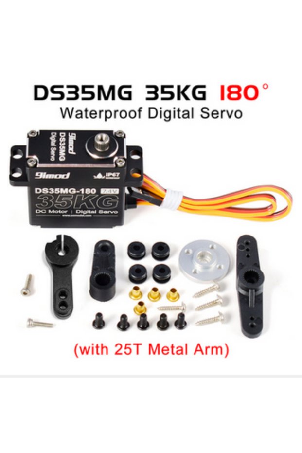 35kg 180 metal arm 9imod DS35MG 35kg Waterproof Servo 180°/270° Full Aluminum Case Stainless Steel G