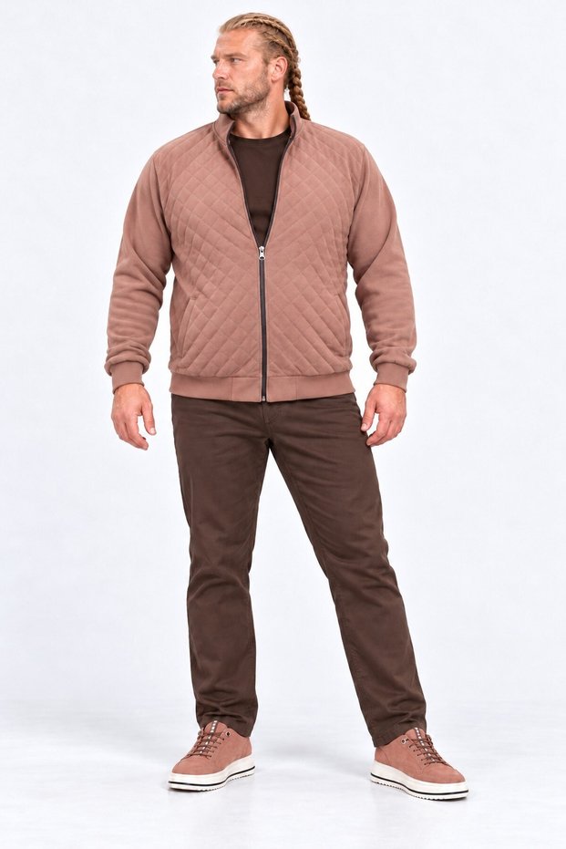 سترة كبيرة الحجم بسحاب دايموند 23281 S.BROWN