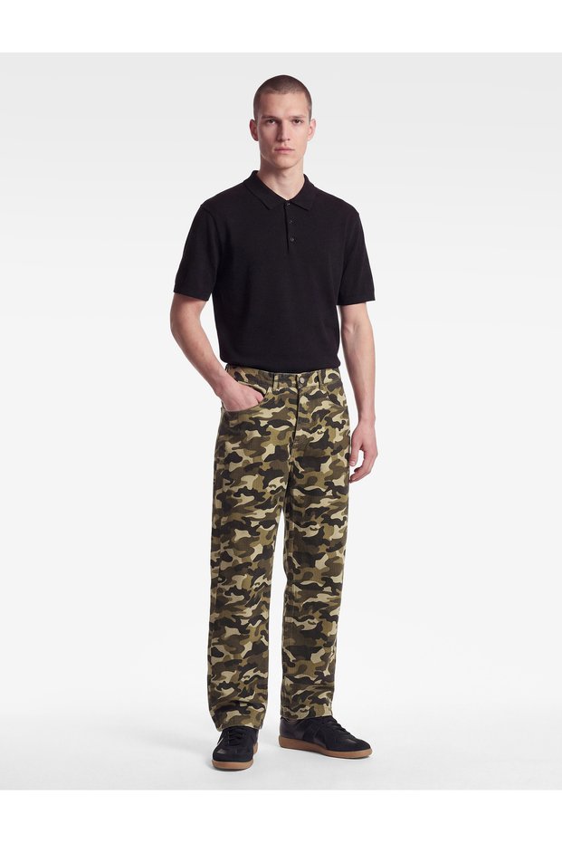 Cotton Comfortable Fit Pocketed Camouflage Patterned Baggy Jean Trousers