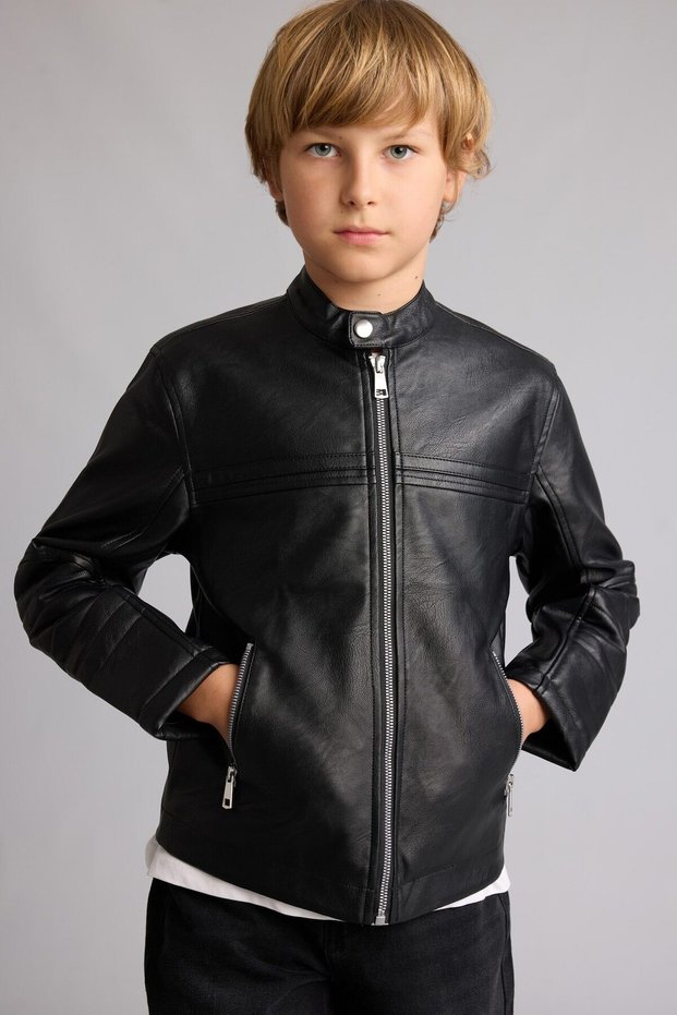 Boy's Water-Repellent Faux Leather Jacket C4320A824AU