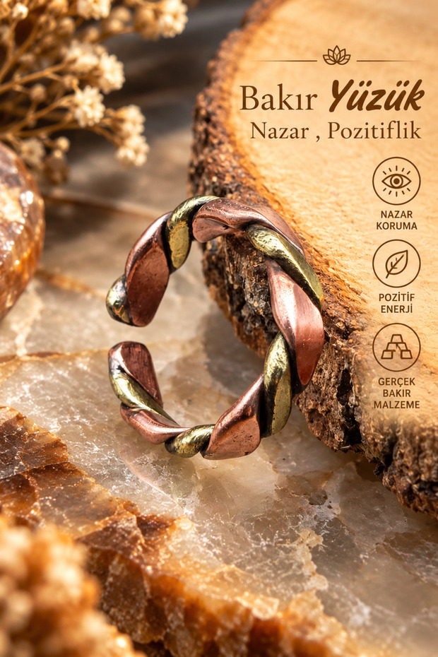 Pure Copper Ring 100% – Adjustable Size – Handcrafted - for Women