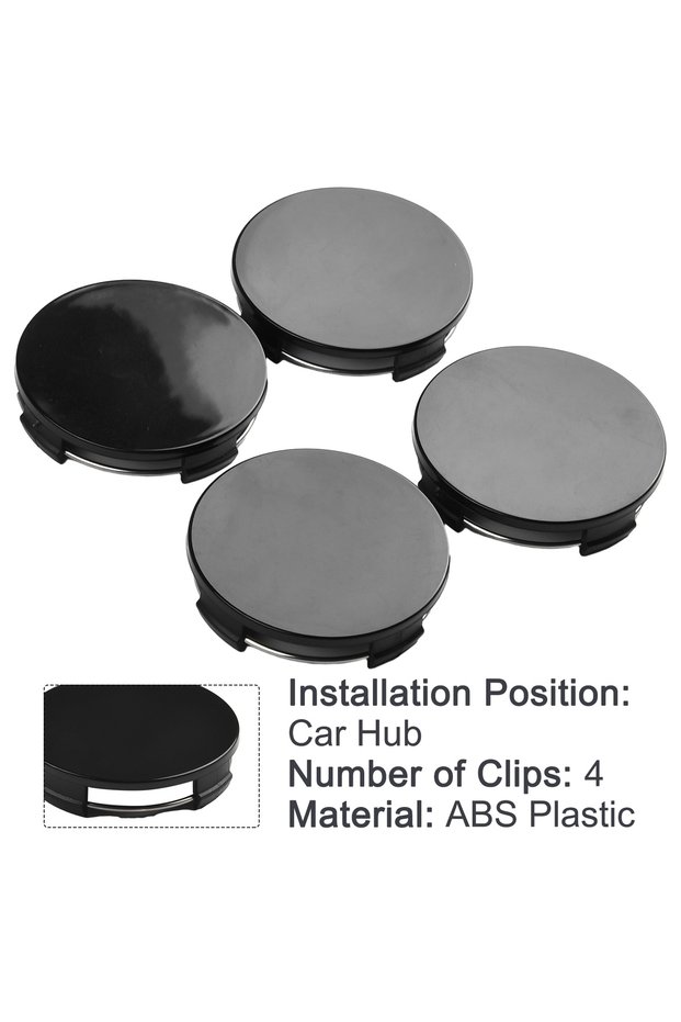 4pcs 65mm Car Vehicle Wheel Hub Center Cap Cover ABS Black For Most Cars Trucks Wheels Tires Parts W