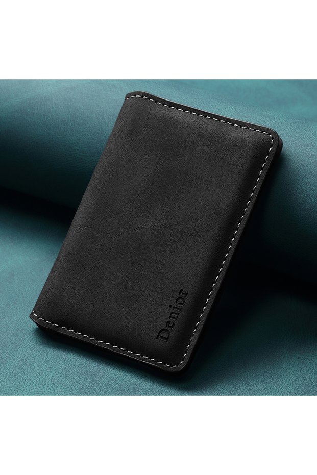 Black Mobile Phone Wallet Magnet Flip Pocket Card Storage Luxury Faux Leather Magnetic Stand Buckle