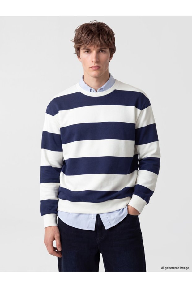 Quality Parts from Çelebi Store Striped Men's Thick Sweatshirt