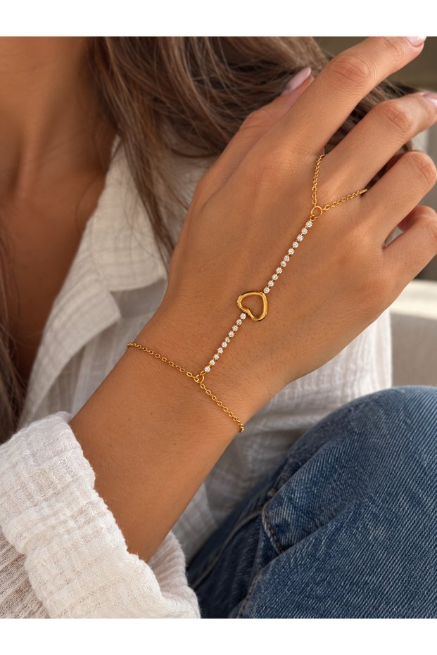 316 L Stainless Steel Zircon Stone Shahmeran | Gold Şahmeran