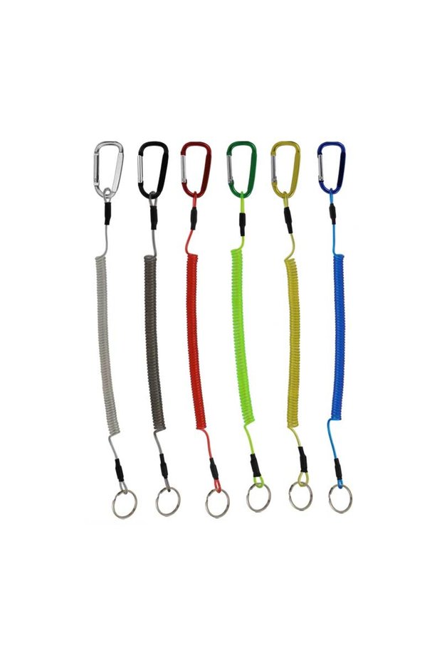 6pcs Ackibbik 6pcs Fishing Lanyard with Carabiner Fishing Ropes Secure Pliers Lip Grips Tackle Kayak