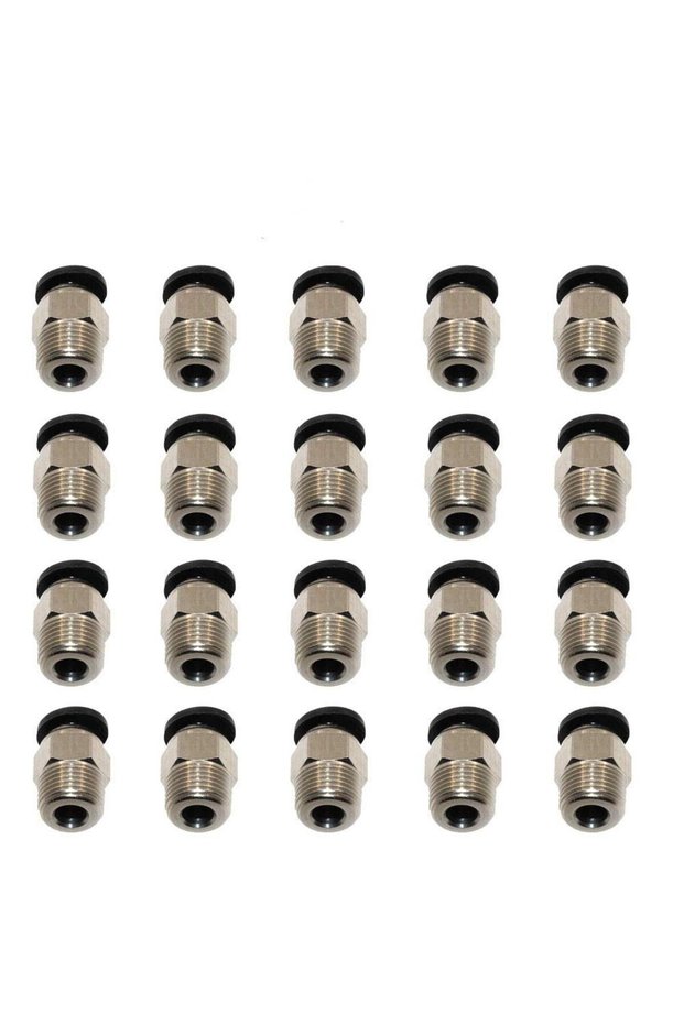 20pcs PC4-M10 PC4-M10 Male Straight Pneumatic PTFE Tube Push in Quick Fitting Connector for E3D V6 L