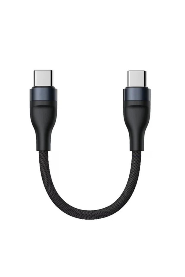 Black PD60W Type C to Type C Fast Charging Cable 0.25M Short Cable USB C Data Cord for Power Bank Ph