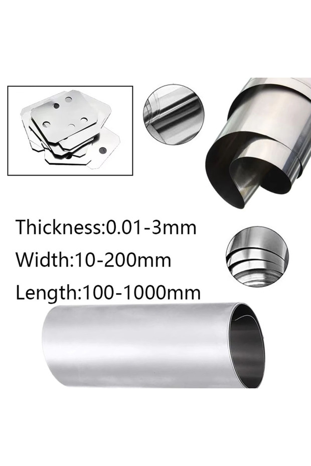 0.1x100x1000mm 1Meter Thickness 0.1mm - 1mm 304 Stainless Steel Foil Strip Steel Foil Roll Narrow St