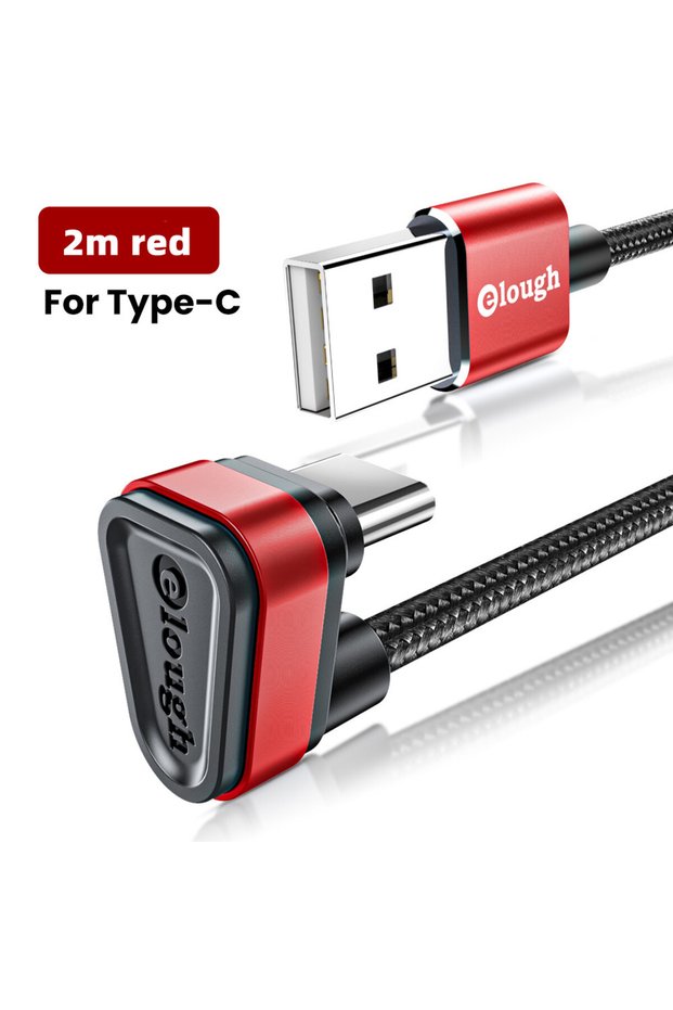 2m red Elough USB Type C Cable For Samsung Xiaomi mi Redmi USB C Cable 2.4A Fast Phone Charging Data