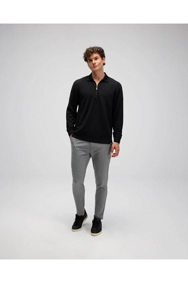 Em601-Bk-Black-Polo Sweatshirt