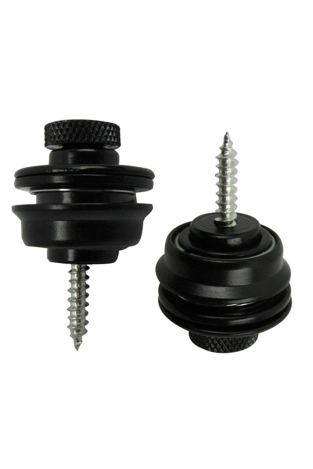 Black FLEOR 2pcs Electric Bass Guitar Straplocks Flat Head Metal Skidproof Locking Security Strap Lo