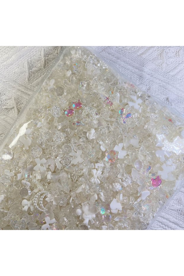 50pcs 50Pcs Random Mix Shapes Resin Nail Charms Jewelry 3D Bow Flower Nail Art Decorations Parts Man