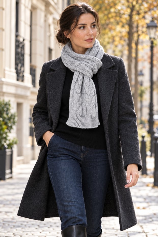 Women's Knitted Detailed Stylish Scarf - New Year Christmas Christmas Gift