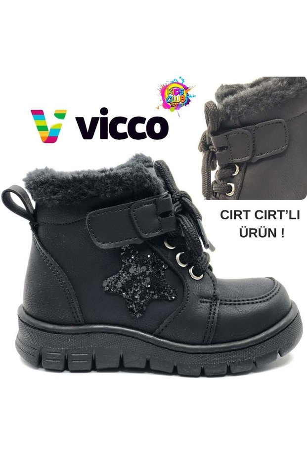 Punto Fur Orthopedic Children's Boots Black