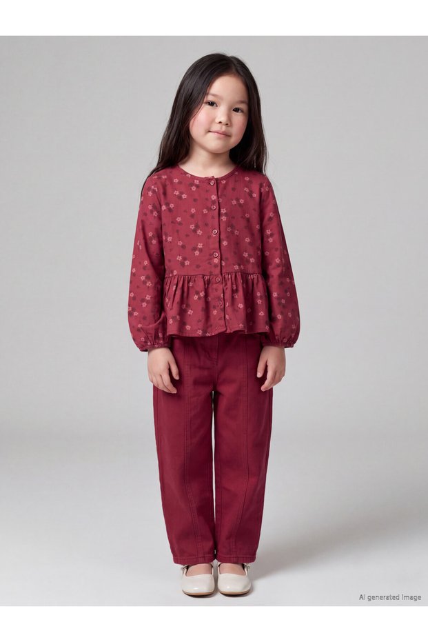 Quality Pieces from Çelebi Store Floral Girl's Gabardine Suit