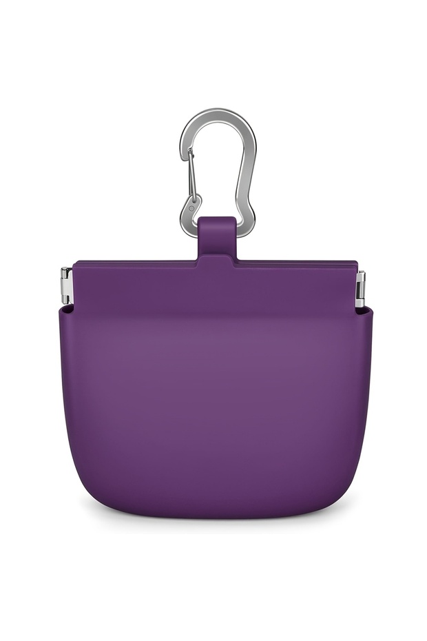 PURPLE Pet Dog Training Waist Bag, Silicone Dog Treat Bag, Stainless Steel Hook That Can Be Hung on