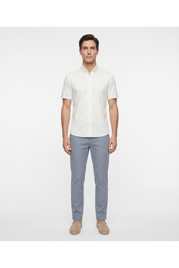 Regular Shirt Collar Short Sleeve Shirt
