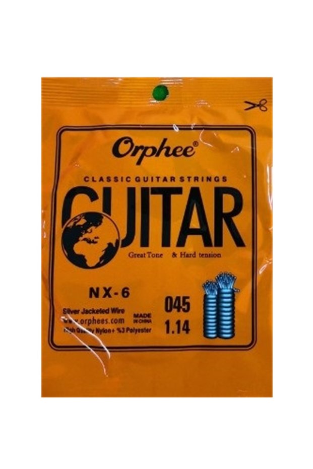 Nx-6 Classical Guitar E String - 6. Wire (Accessory - Spare Wire) | Silver-Plated Copper Winding, High-Carbon Steel Core, Deep and Powerful Bass Character. | Compatibility: All Standard Classical Guitars.