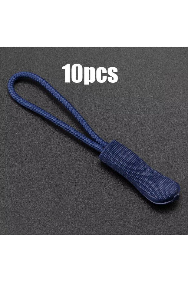10pcs-dark blue 10pcs Zipper Pull Puller End Fit Rope Tag Replacement Clip Broken Buckle Fixer Zip C