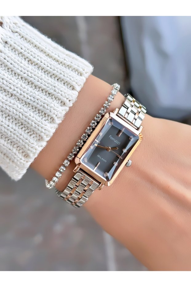 Steel Cord Milan Silver/Rose Women's Watch 3 Atm Waterproof 2 Years Warranty- Bracelet Gift