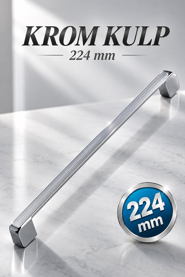 Furniture Kitchen Wardrobe Drawer Cabinet Cover Metal Handle Handle Handles Oval Chrome 224 mm