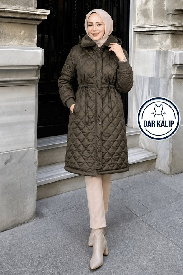 Quilted Coat Khaki Hm2956
