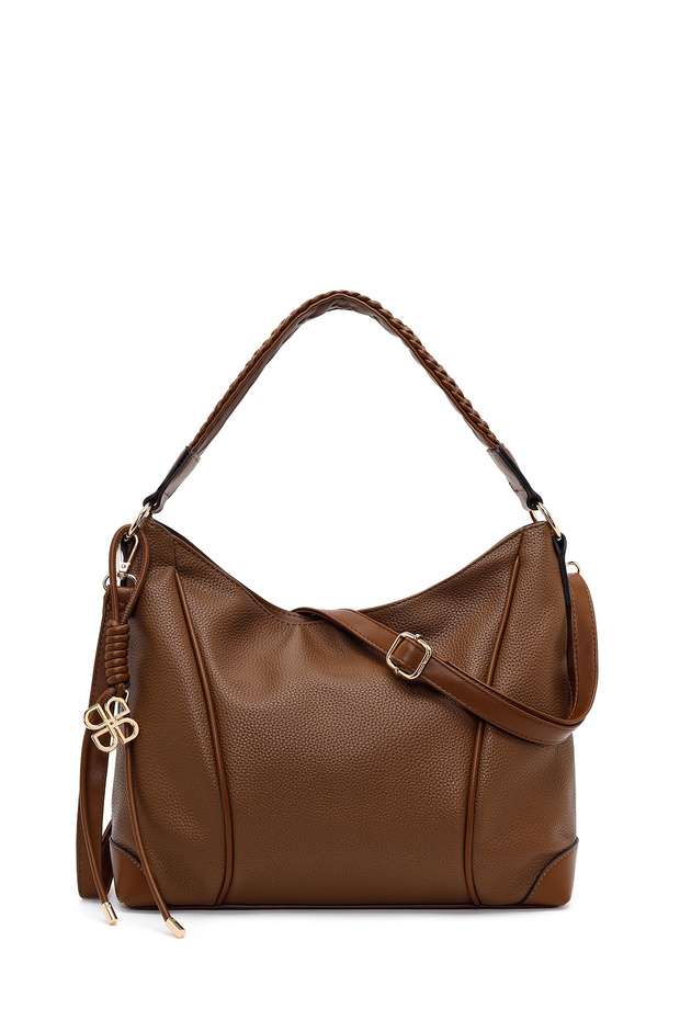 Women's Brown Long Strap Shoulder Bag with Accessories Ab200024Sf