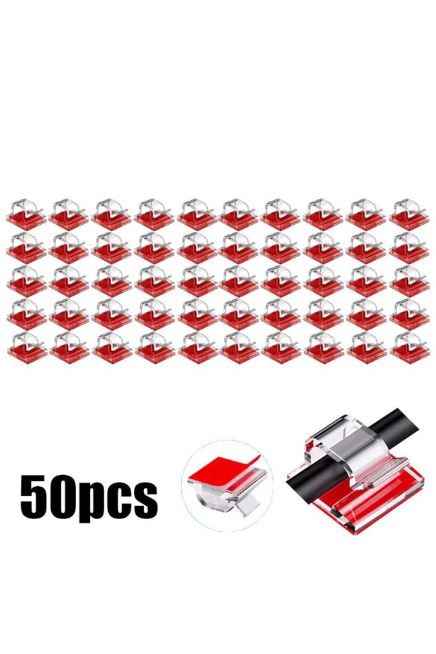 50PCS-Transparent 10/30/50/70/100pcs Self Adhesive Wire Clips Cable Management Clips Cable Organizer